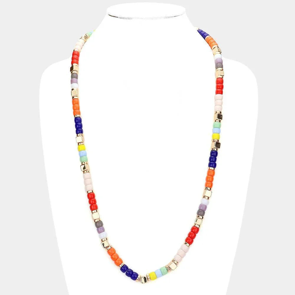 Cube Resin Beaded Long Necklace - Jewelry Store by Erik Rayo
