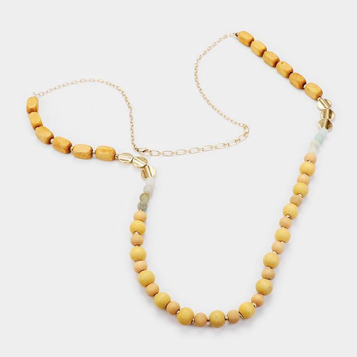 Brown Natural Stone Wood Bead Long Necklace - Jewelry Store by Erik Rayo