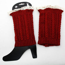 Load image into Gallery viewer, Red Cutie Pie Acrylic Leg Warmer/ Boot Topper
