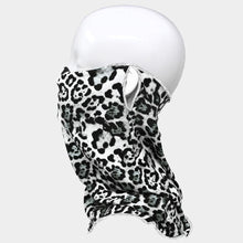 Load image into Gallery viewer, Gray Leopard Print Seamless Face Tube Mask / Scarf
