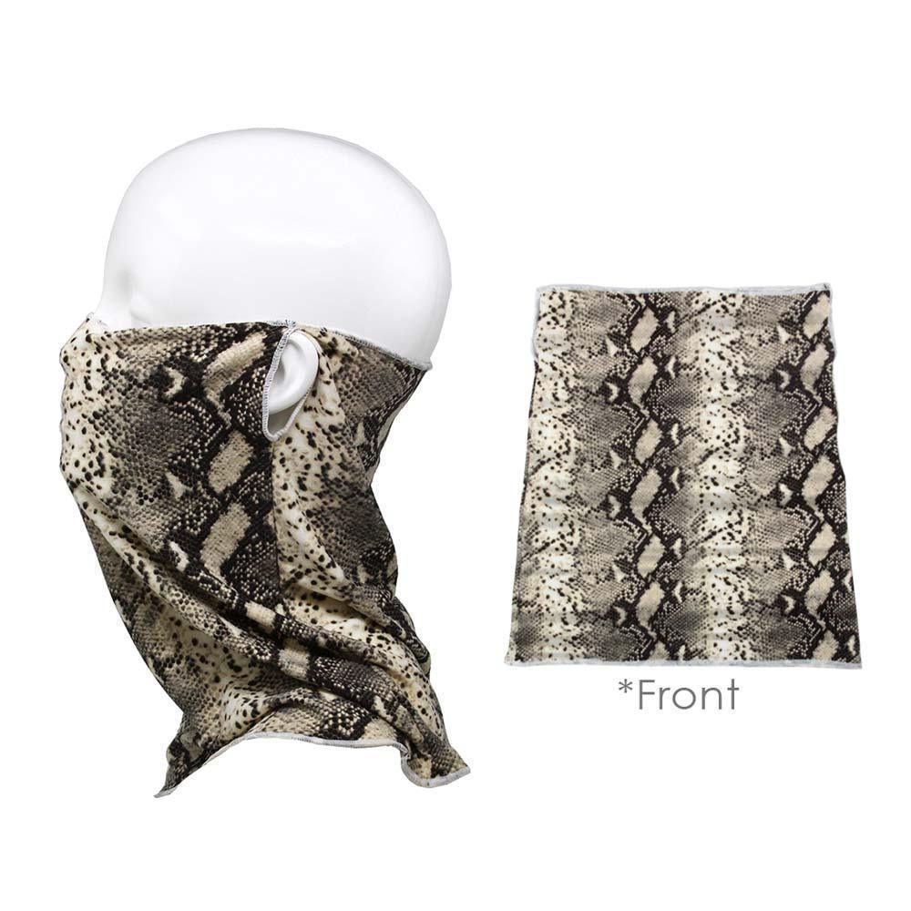 Beige Snake Print Seamless Face Tube Mask / Scarf - Jewelry Store by Erik Rayo