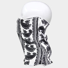 Load image into Gallery viewer, White Paisley Print Seamless Face Tube Mask / Scarf
