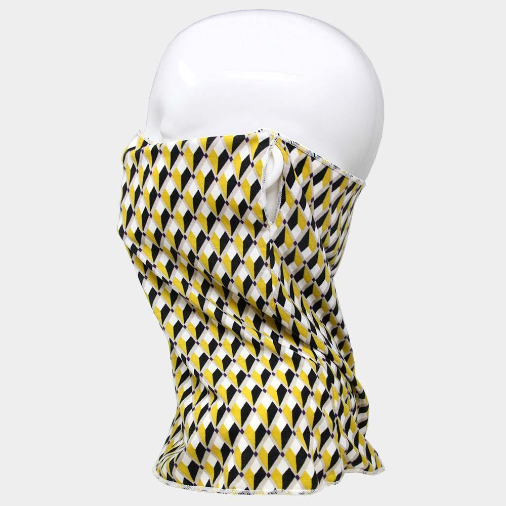 Mustard Geometric Print Seamless Face Tube Mask / Scarf - Jewelry Store by Erik Rayo