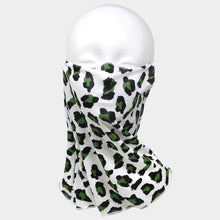 Load image into Gallery viewer, Olive Green Leopard Print Face Tube Mask / Scarf
