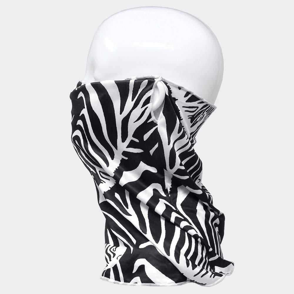 Black Zebra Print Face Tube Mask / Scarf