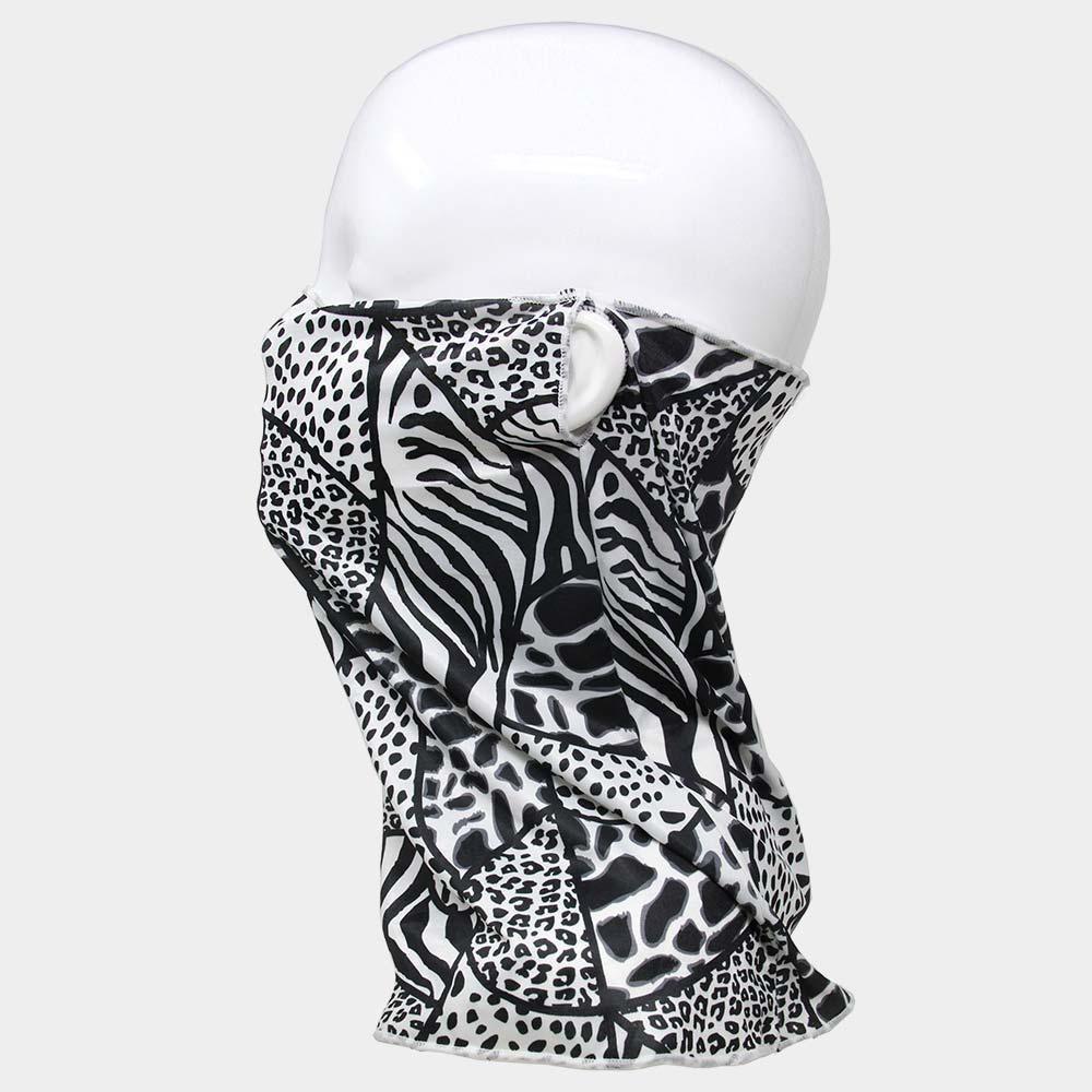 Black Animal Print Face Tube Mask / Scarf - Jewelry Store by Erik Rayo