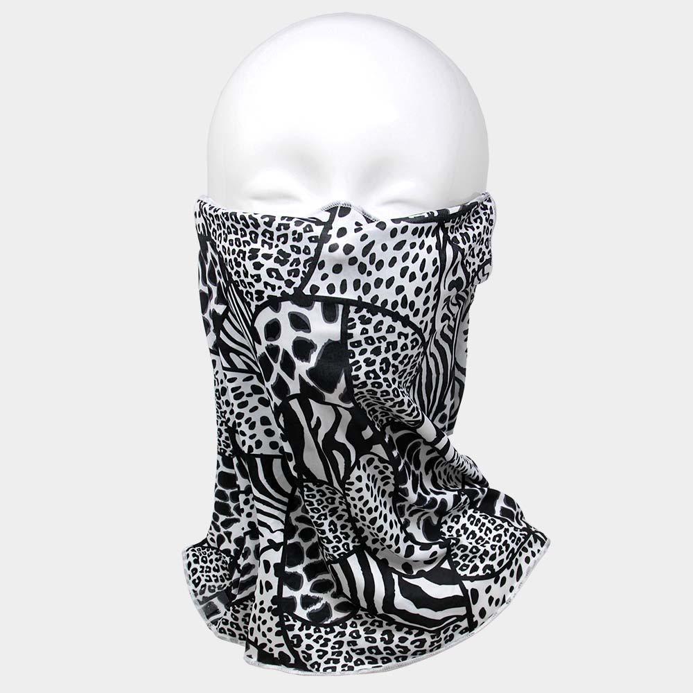Black Animal Print Face Tube Mask / Scarf - Jewelry Store by Erik Rayo