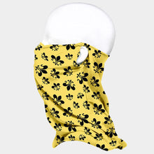 Load image into Gallery viewer, Yellow Fleur de Lis Print Seamless Face Tube Mask / Scarf
