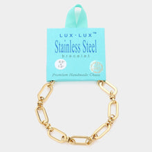 Load image into Gallery viewer, Gold 18K Gold Dipped Stainless Steel Chain Link Bracelet
