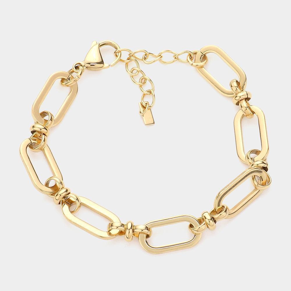 Gold 18K Gold Dipped Stainless Steel Chain Link Bracelet - Jewelry Store by Erik Rayo