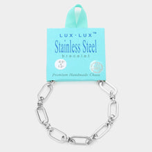 Load image into Gallery viewer, Gold 18K White Gold Dipped Stainless Steel Chain Link Bracelet
