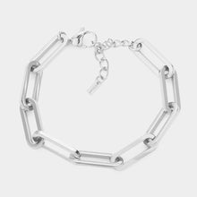 Load image into Gallery viewer, Gold 18K White Gold Dipped Stainless Steel Premium Handmade Chain Link Bracelet
