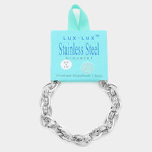 Load image into Gallery viewer, Gold 18K White Gold Dipped Stainless Steel Premium Handmade Chain Link Bracelet
