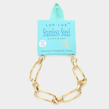 Load image into Gallery viewer, Gold 18K Gold Dipped Stainless Steel Premium Handmade Chain Link Bracelet
