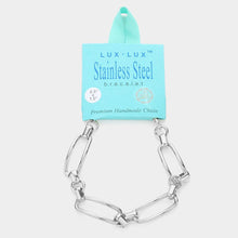 Load image into Gallery viewer, Gold 18K White Gold Dipped Stainless Steel Premium Handmade Chain Link Bracelet
