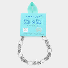 Load image into Gallery viewer, Gold 18K White Gold Dipped Stainless Steel Premium Handmade Chain Link Bracelet
