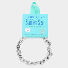 Load image into Gallery viewer, Gold 18K White Gold Dipped Stainless Steel Premium Handmade Chain Link Bracelet

