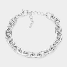 Load image into Gallery viewer, Gold 18K White Gold Dipped Stainless Steel Premium Handmade Chain Link Bracelet
