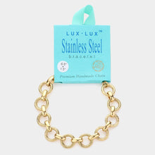Load image into Gallery viewer, Gold 18K Gold Dipped Stainless Steel Premium Handmade Chain Link Bracelet
