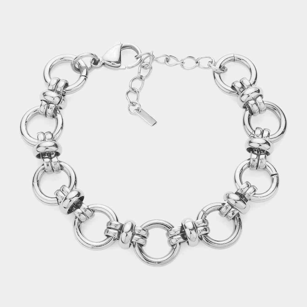 Gold 18K White Gold Dipped Stainless Steel Premium Handmade Chain Link Bracelet