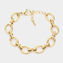 Load image into Gallery viewer, Gold 18K Gold Dipped Stainless Steel Premium Handmade Chain Link Bracelet
