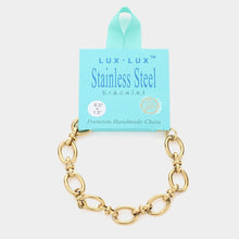 Load image into Gallery viewer, Gold 18K Gold Dipped Stainless Steel Premium Handmade Chain Link Bracelet
