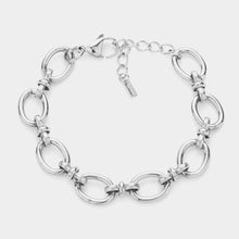 Load image into Gallery viewer, Gold 18K White Gold Dipped Stainless Steel Premium Handmade Chain Link Bracelet
