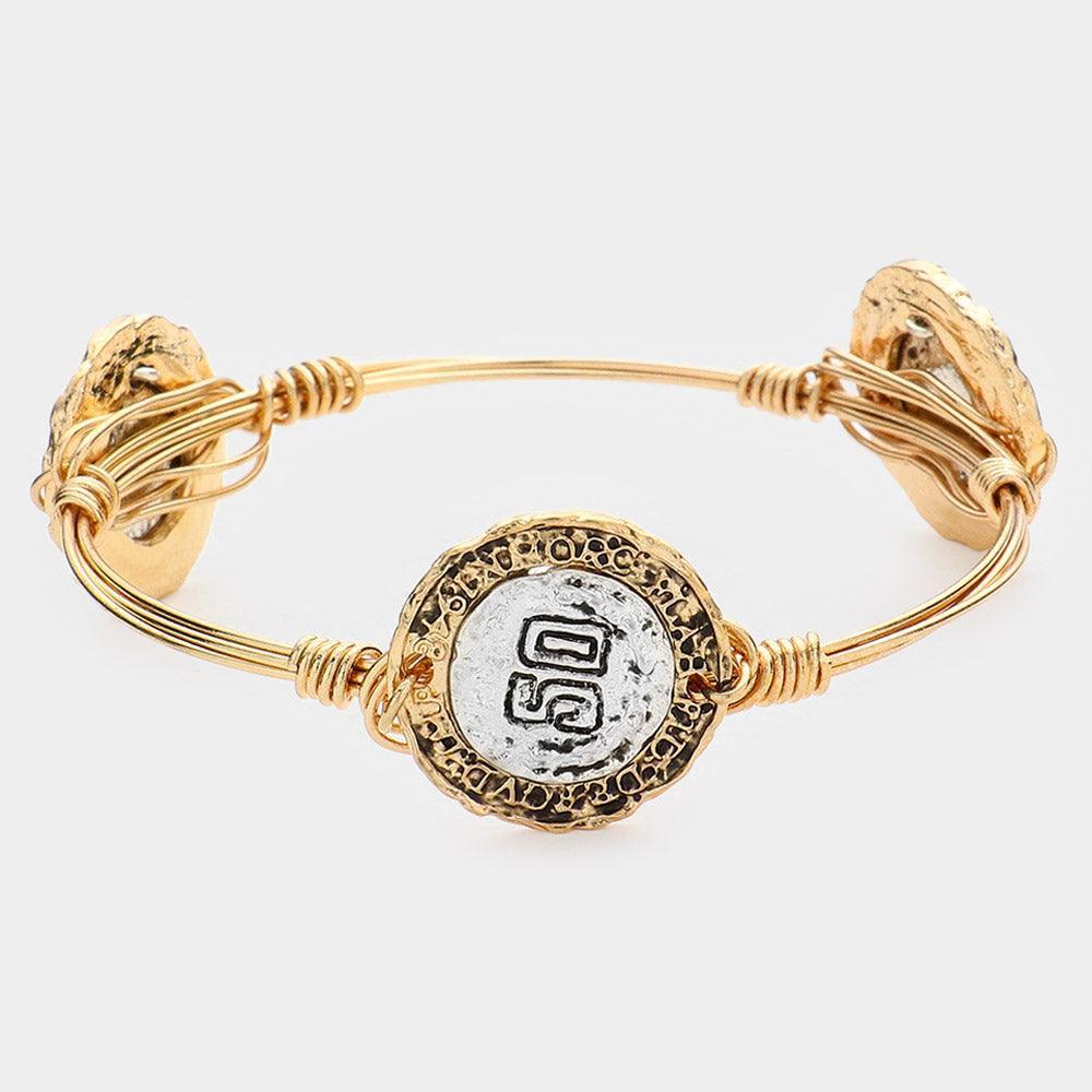 Two Tone Vintage '50' FlexiWire Bracelet - Jewelry Store by Erik Rayo