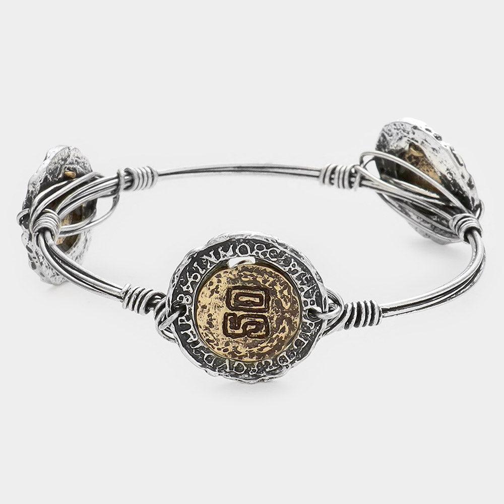 Two Tone Vintage '50' FlexiWire Bracelet - Jewelry Store by Erik Rayo