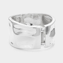 Load image into Gallery viewer, Hammered Metal Hinged Bangle Bracelet
