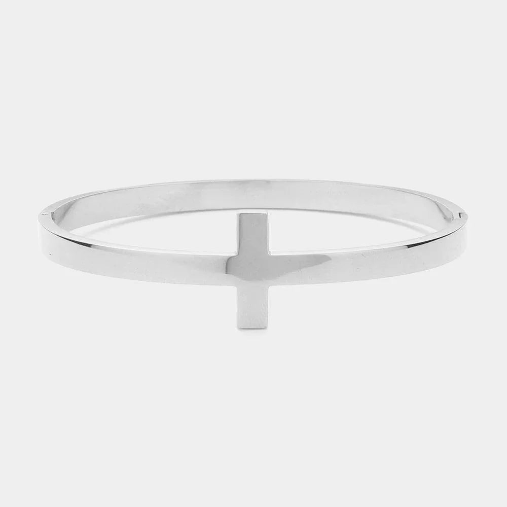 Silver Cross Stainless Steel Bracelet - Jewelry Store by Erik Rayo