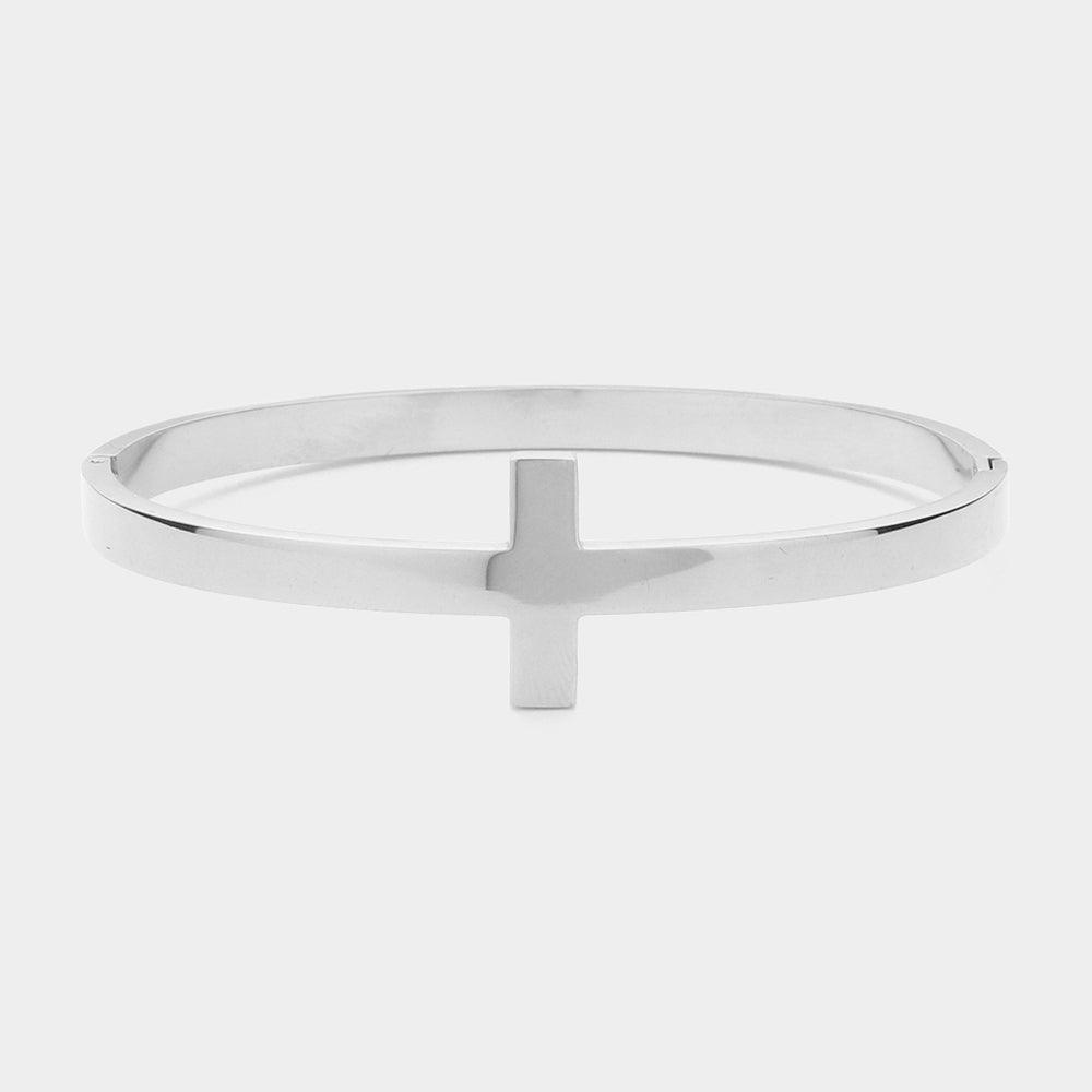 Silver Cross Stainless Steel Bracelet