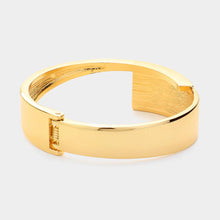 Load image into Gallery viewer, Gold Metal Hinged Bangle Bracelet
