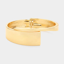 Load image into Gallery viewer, Gold Metal Hinged Bangle Bracelet
