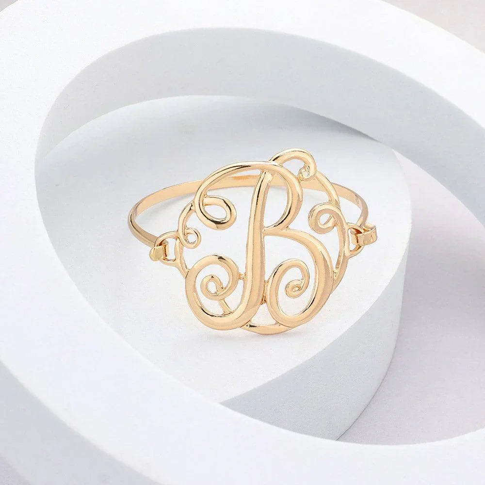 Letter B Monogram Curlicue Bracelet - Jewelry Store by Erik Rayo