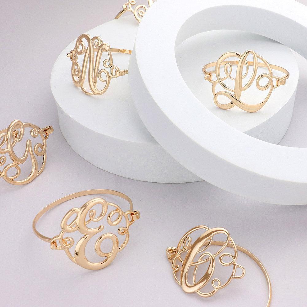 Letter B Monogram Curlicue Bracelet - Jewelry Store by Erik Rayo