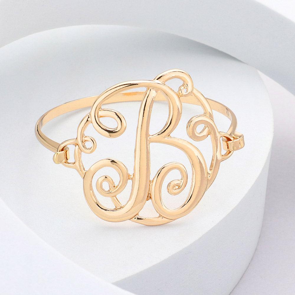 Letter B Monogram Curlicue Bracelet