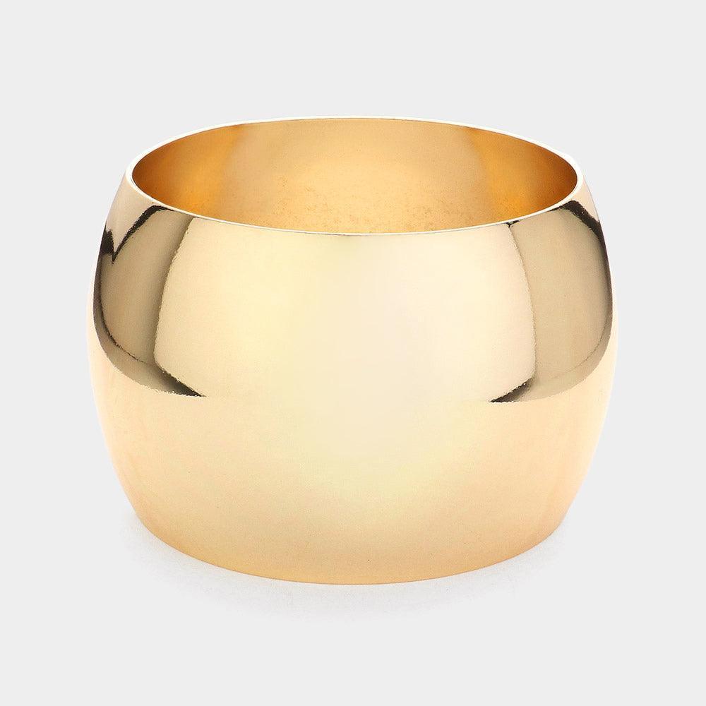 Gold Chunky Metal Bangle Bracelet - Jewelry Store by Erik Rayo