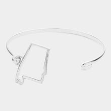 Load image into Gallery viewer, Silver Alabama Metal Bangle Bracelet
