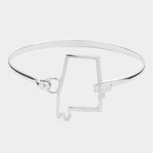 Load image into Gallery viewer, Silver Alabama Metal Bangle Bracelet
