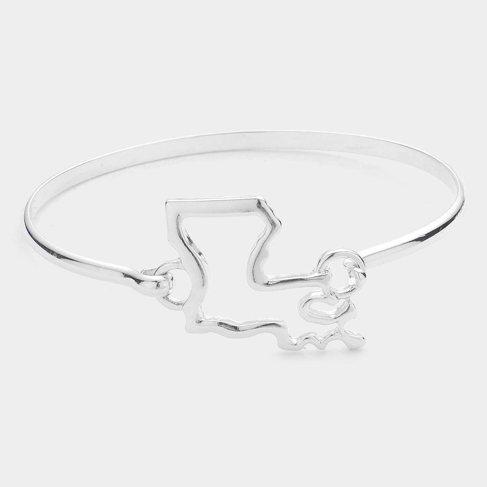 Silver Louisiana Bangle Bracelet