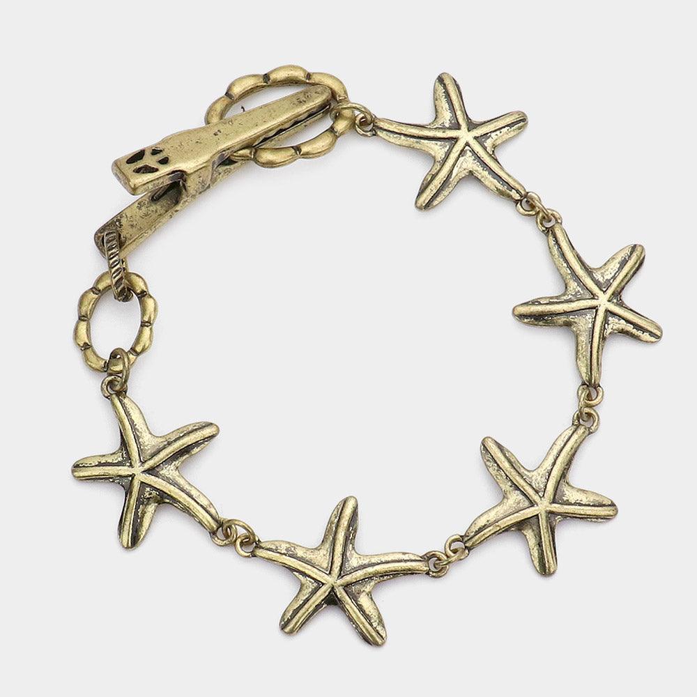 Gold Vintage Starfish Clip Bracelet - Jewelry Store by Erik Rayo