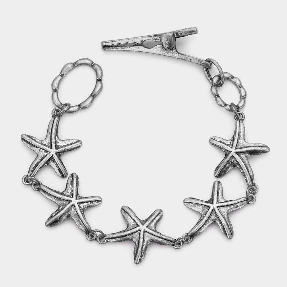 Silver Vintage Starfish Clip Bracelet - Jewelry Store by Erik Rayo