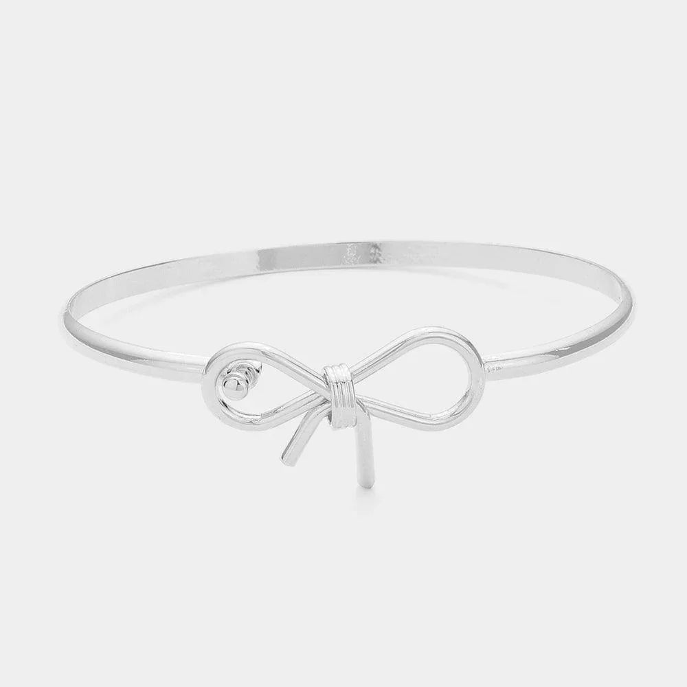 Brass Metal Bow Wire Bangle Bracelet - Jewelry Store by Erik Rayo