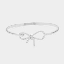 Load image into Gallery viewer, Brass Metal Bow Wire Bangle Bracelet
