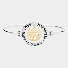 Load image into Gallery viewer, Luck Love Happiness Lucky Four Leaf Clover Hook Bracelet
