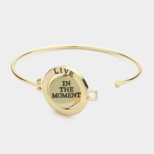 Load image into Gallery viewer, Gold Live in the Moment Bangle Bracelet
