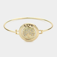 Load image into Gallery viewer, Gold Live in the Moment Bangle Bracelet
