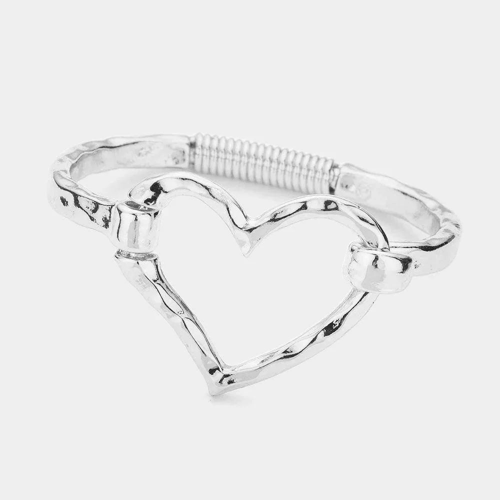 Open Metal Heart Hook Bracelet - Jewelry Store by Erik Rayo