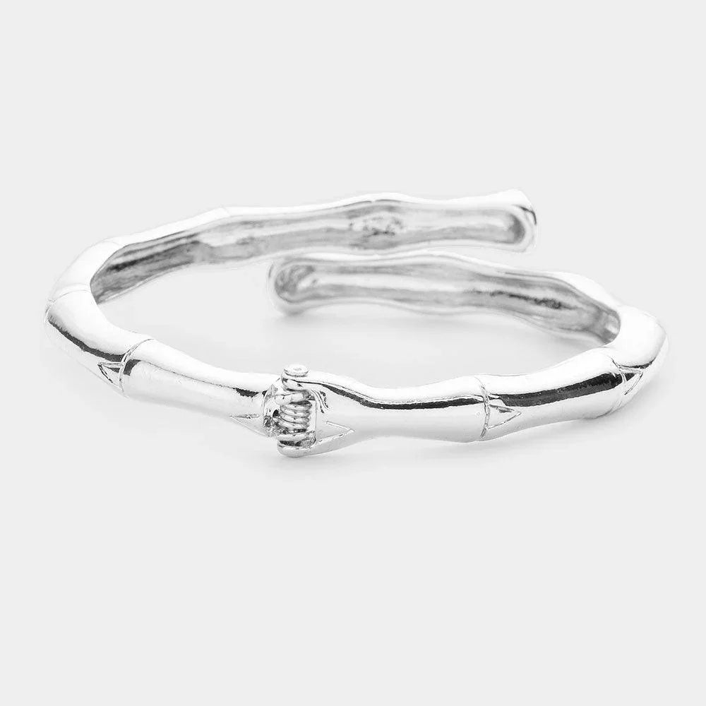 Metal Bamboo Hinged Bracelet - Jewelry Store by Erik Rayo